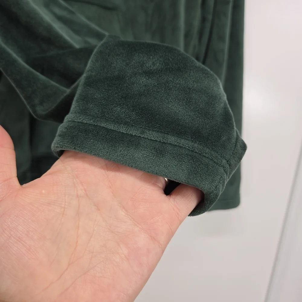 Polo Ralph Lauren Men's Medium Velour Loungewear Long Sleeve Hoodie Green Flawed